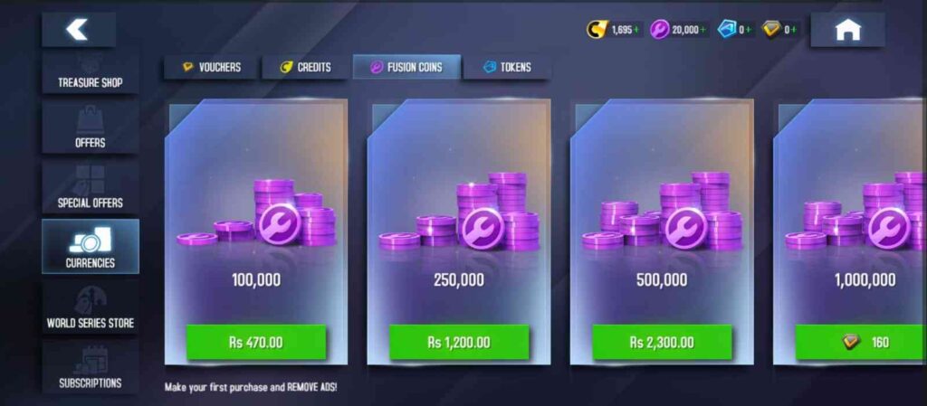 Unlimited Fusion Coins in Asphalt8 Game